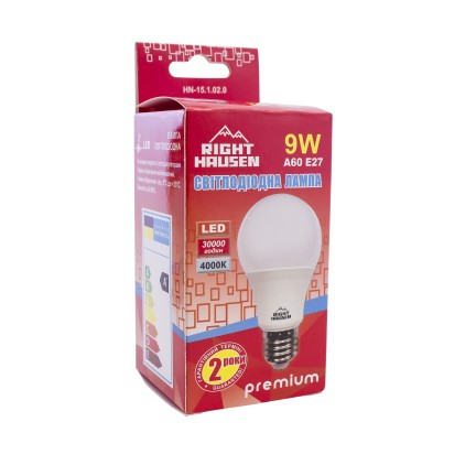 Лампа RIGHT HAUSEN LED Standard A60 9W E27 4000K HN-151020 