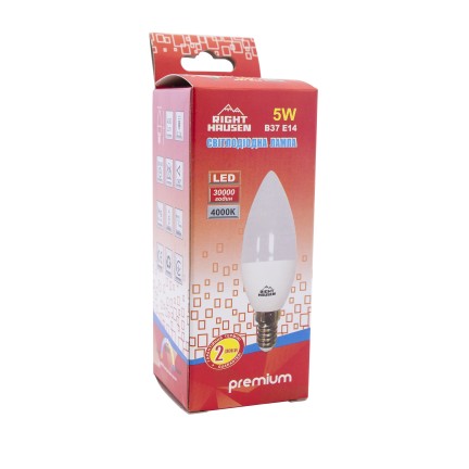 Лампа RIGHT HAUSEN LED Standard СВІЧКА 5W E14 4000K HN-154010