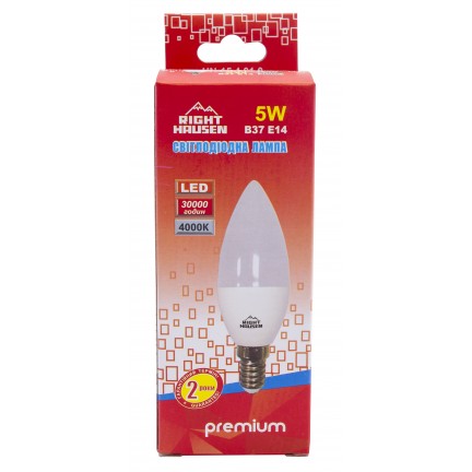 Лампа RIGHT HAUSEN LED Standard СВІЧКА 5W E14 4000K HN-154010
