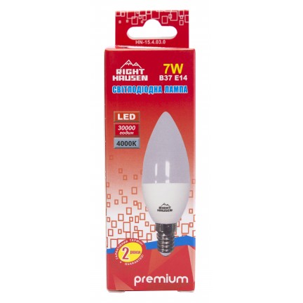 Лампа RIGHT HAUSEN LED Standard СВІЧКА 7W E14 4000K HN-154030