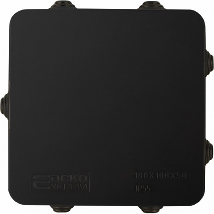 Розподільна коробка серії "UAtmo Jet Black" 100х100х50
