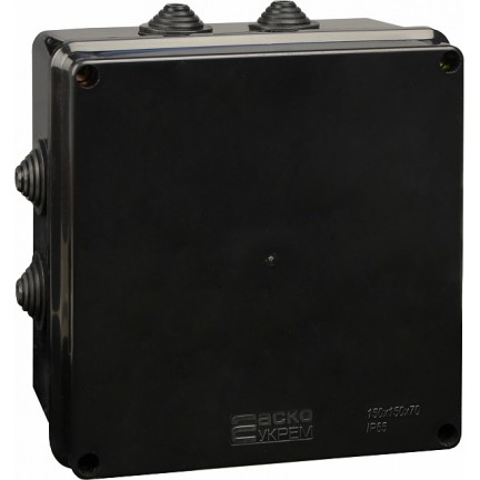 Розподільна коробка серії "UAtmo Jet Black" 150х150х70