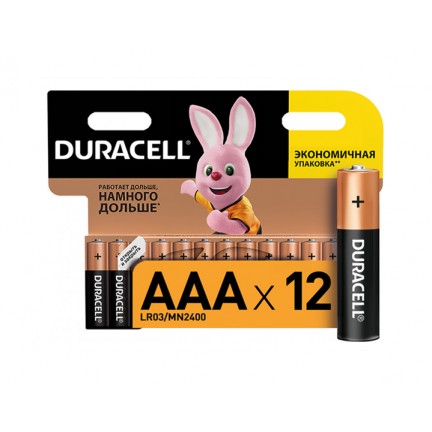 Батарейка DURACELL LR03 MN2400 1x12 штук в ряд