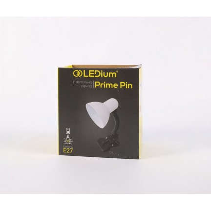 АКЦІЯ Настільна лампа PRIME PIN (на прищіпці) E27 БІЛА LEDium