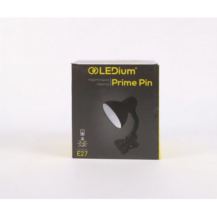 АКЦІЯ Настільна лампа PRIME PIN (на прищіпці) E27 ЧОРНА LEDium