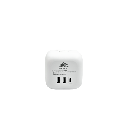 Розгалужувач Right Hausen Cube із заземленням, вимикачем, 2 USB type-A, USB type-C HN-024101 NEW