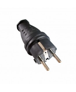 Вилка RIGHT HAUSEN Waterproof пряма з/з чорна IP44 HN-021062N