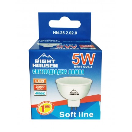 Лампа RIGHT HAUSEN LED Soft line MR16 5W GU5.3 4000K HN-252020 