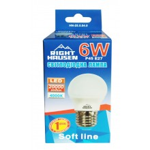 Лампа RIGHT HAUSEN LED Soft line КУЛЯ 6W Е27 4000K HN-255040