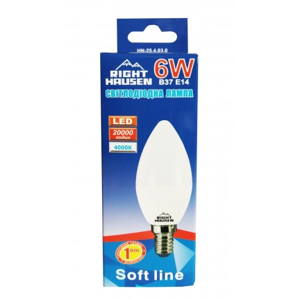 Лампа RIGHT HAUSEN LED Soft line СВІЧКА 6W Е14 4000K HN-254030
