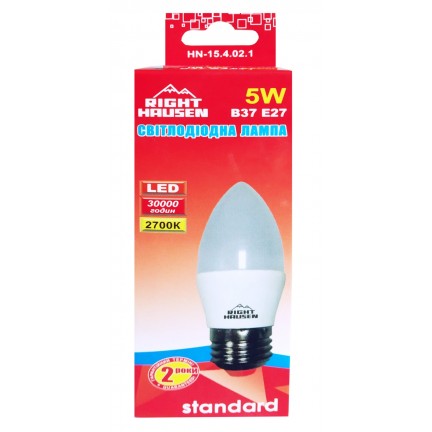 Лампа RIGHT HAUSEN LED Standard СВІЧКА 5W E27 2700K HN-154021