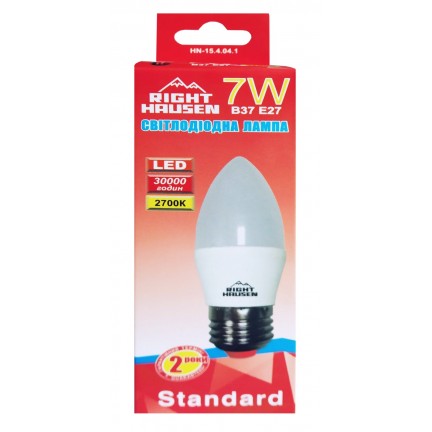 Лампа RIGHT HAUSEN LED Standard СВІЧКА 7W E27 2700K HN-154041