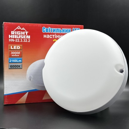 Світильник настінний RIGHT HAUSEN LED коло 24W 6000K IP65 білий матовий HN-223322 NEW
