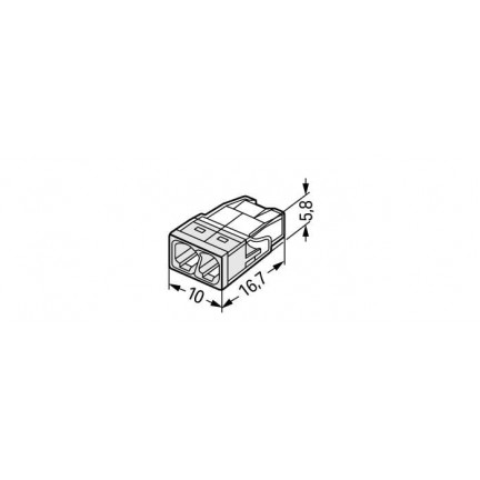 Клема WAGO COMPACT для розпод. коробок 2х2,5, прозора/біла, без пасти, 2273-202