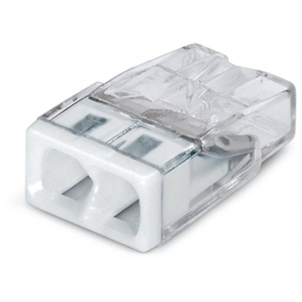 Клема WAGO COMPACT для розпод. коробок 2х2,5, прозора/біла, без пасти, 2273-202