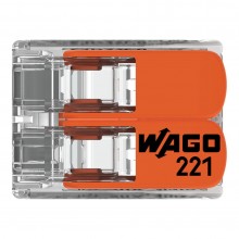 Клема WAGO 2-конт. д/розпод. коробок, універсальна 0,2-4 мм, прозора, 221-412